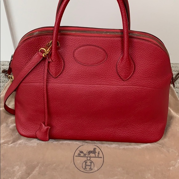 Hermes Handbags - Like New Hermes Red Bolide 35 Bag